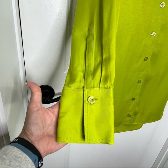 NWT Zara Lime Green Button-Down Shirt Dress - Women’s Size Large - Picture 5 of 9